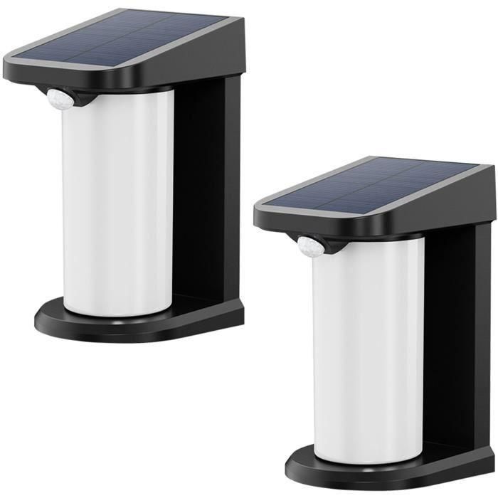 Juego de 2 focos solares - LUMISKY - LUSTY - H18 cm - Aplique con detector de movimiento - LED blanco Juego de 2 focos solares - LUMISKY - LUSTY - H18 cm - Aplique con detector de movimiento - LED blanco