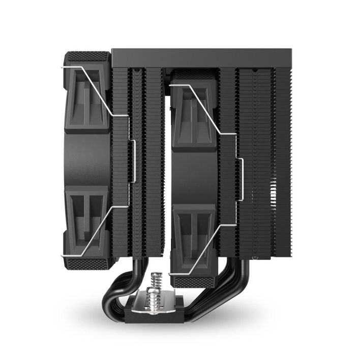 Sharkoon A60 Refrigerador de aire para CPU, Doble Torre, 6 Tubos de Calor, 2x12 cm PWM, 260W TDP, LGA1851, Negro 6 Sharkoon A60 Refrigerador de aire para CPU, Doble Torre, 6 Tubos de Calor, 2x12 cm PWM, 260W TDP, LGA1851, Negro 6