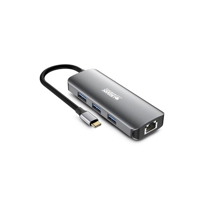 Hub USB-C Urban Factory MHC55UF Gris 3 Hub USB-C Urban Factory MHC55UF Gris 3