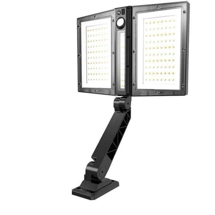 Foco solar - LUMISKY - CLIPPER BLACK - 37 cm - 2 cabezales negros - Detector de movimiento orientable - LED blanco Foco solar - LUMISKY - CLIPPER BLACK - 37 cm - 2 cabezales negros - Detector de movimiento orientable - LED blanco