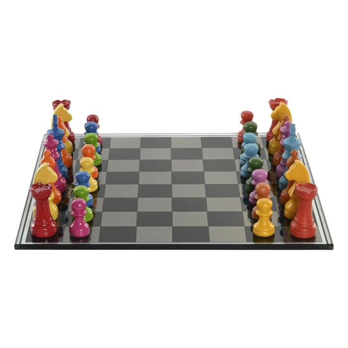 DKD Home Decor Juego de Mesa Moderno Decorativo Multicolor de Resina y Cristal 61 x 61 x 0,5 cm 4 DKD Home Decor Juego de Mesa Moderno Decorativo Multicolor de Resina y Cristal 61 x 61 x 0,5 cm 4