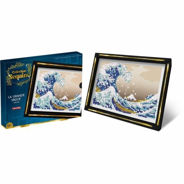 Kit de ocio creativo - LANSAY - Colección Lentejuelas - La Gran Ola - Hokusai - Edad 14 1