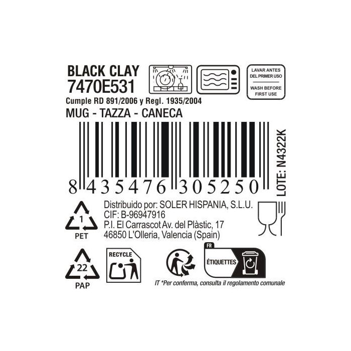 Mug 230 ml Black Clay - Inde (36 Unidades) 5