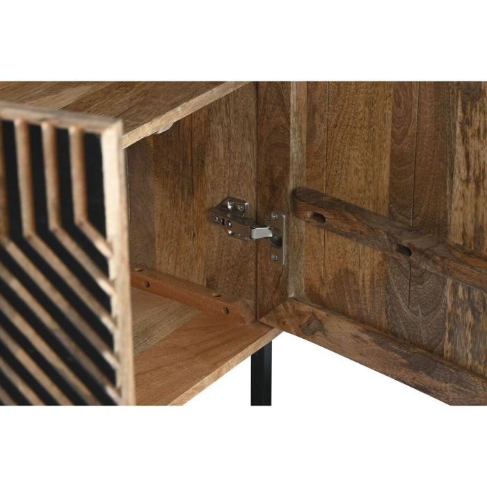 Aparador Home ESPRIT Negro Dorado Natural Madera 180 x 40 x 80 cm 4 Aparador Home ESPRIT Negro Dorado Natural Madera 180 x 40 x 80 cm 4
