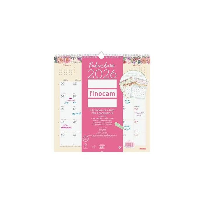Calendari (2026) Catalan Finocam Paret Design Mensual Per Escriure 300X300