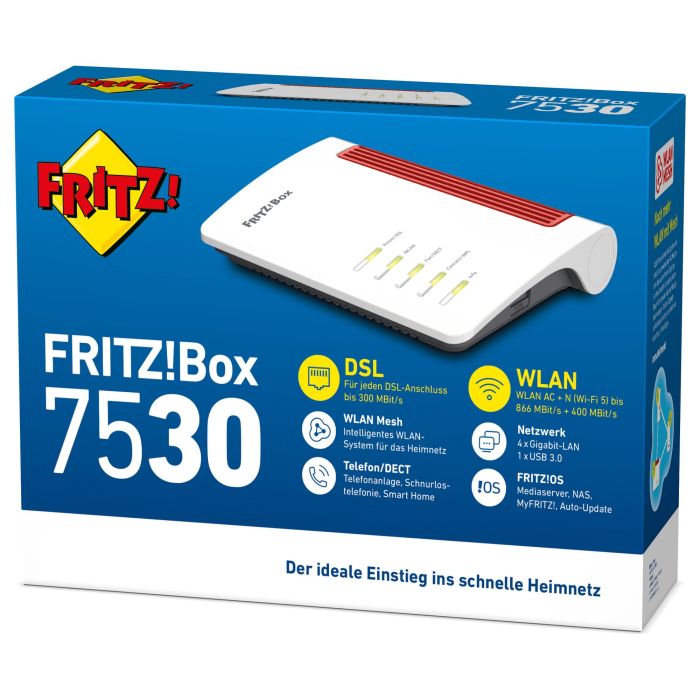 AVM FRITZ!Box 7530 Router A/VDSL Wi-Fi 5 Doble Banda Ethernet ADSL Negro Rojo Blanco 4