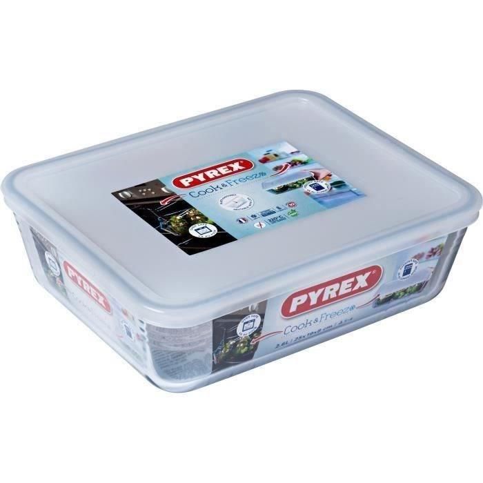 Pyrex Cook & Freeze Boro Recipiente Rectangular de Vidrio Borosilicato 2.6 L (26x20x8 cm) Apto Horno, Microondas, Congelador 0 Pyrex Cook & Freeze Boro Recipiente Rectangular de Vidrio Borosilicato 2.6 L (26x20x8 cm) Apto Horno, Microondas, Congelador 0
