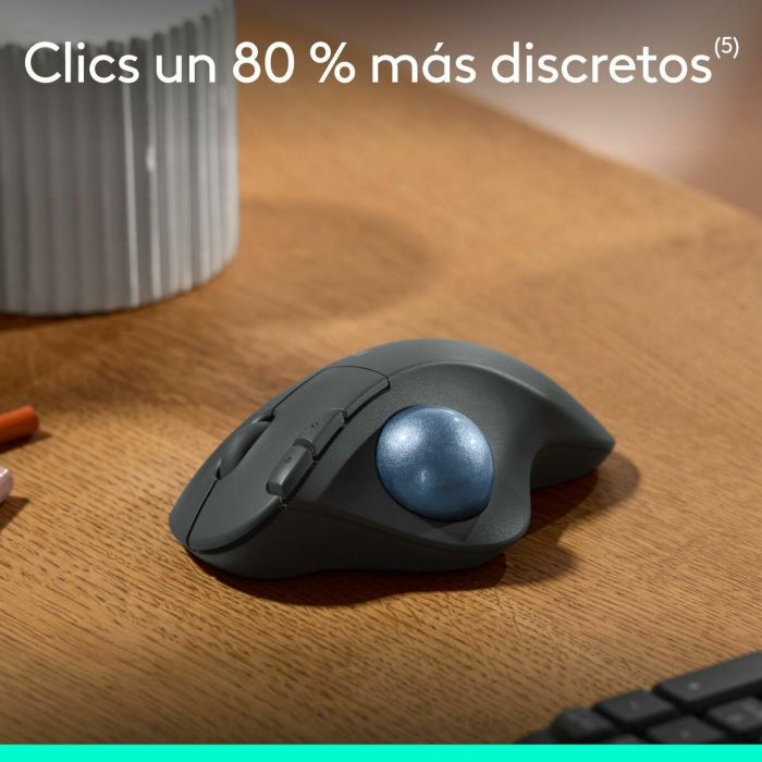 Logitech M575s Ratón Trackball Ergonómico Inalámbrico con Bluetooth/USB, 5 Botones, 2000 DPI, Negro