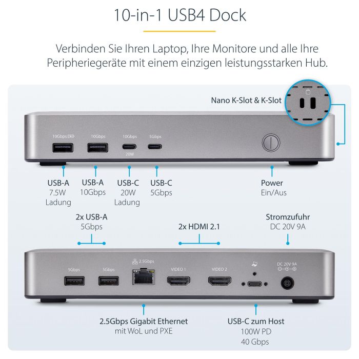 Dockstation Startech 155UE-USB4-DOCK 16
