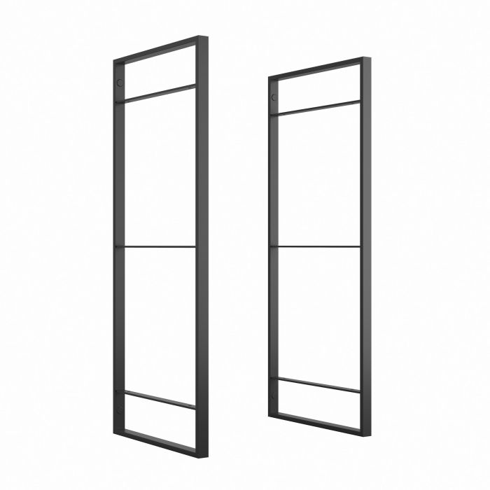 Emuca Juego de estructuras para estantería Lader, altura 830mm, Acero, Pintado negro