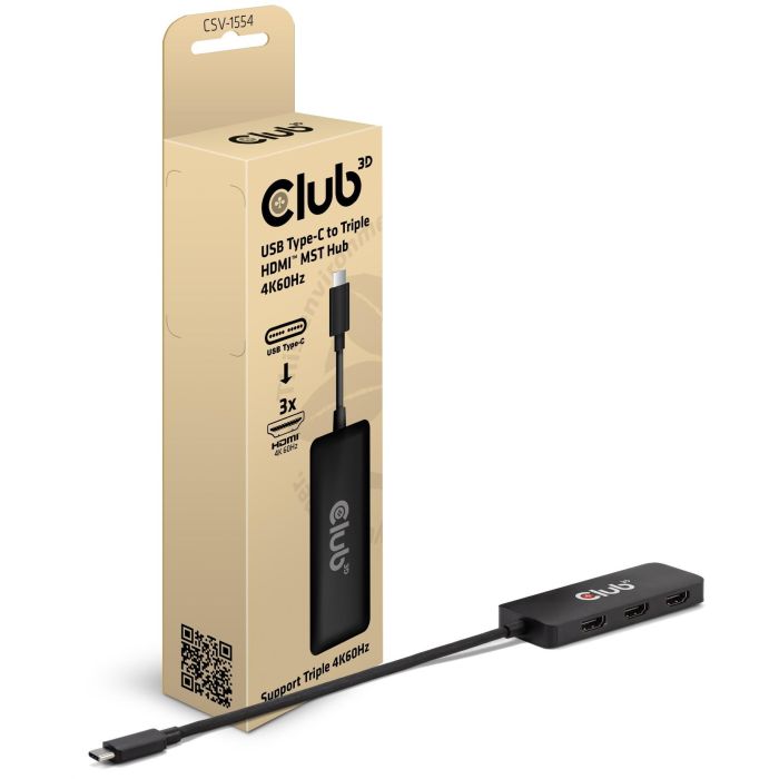 Club3D CSV-1554 MST-Hub USB 3.2 Tipo C a 3x HDMI, 4K@60Hz/8K, Soporta HDR, Plug and Play, para PC/Mac/ChromeOS 0 Club3D CSV-1554 MST-Hub USB 3.2 Tipo C a 3x HDMI, 4K@60Hz/8K, Soporta HDR, Plug and Play, para PC/Mac/ChromeOS 0