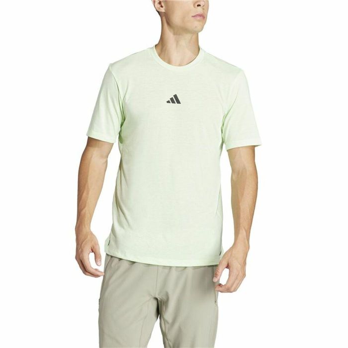 Camiseta de Manga Corta Hombre Adidas Essentials Wo Logo Verde limón 4