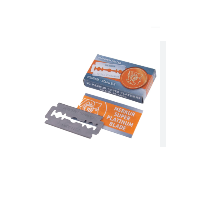 Merkur Super Platinum Razor Blades, Stainless Steel 10 X 10 Display Box