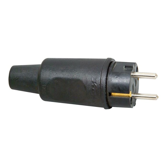 Kopp Clavija 2p+t goma 16A 230V IP44 CEE 7/4 (Schuko) 4.8mm negro