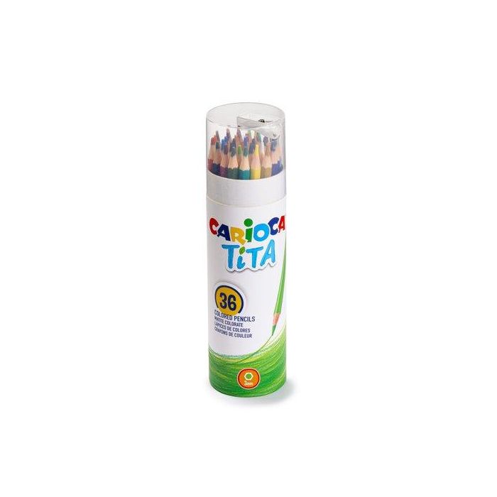 Lapices De Colores Carioca Tita Tubo De 36 + Sacapuntas
