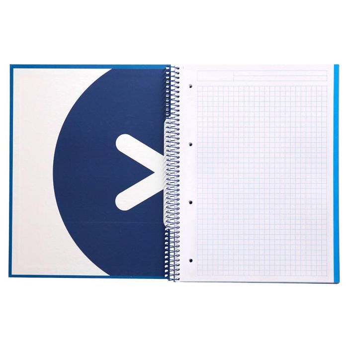 Cuaderno Espiral A4 Micro Antartik Tapa Forrada 120H 90 gr Cuadro 5 mm 5 Bandas 4 Taladros Color Azul Marino 2