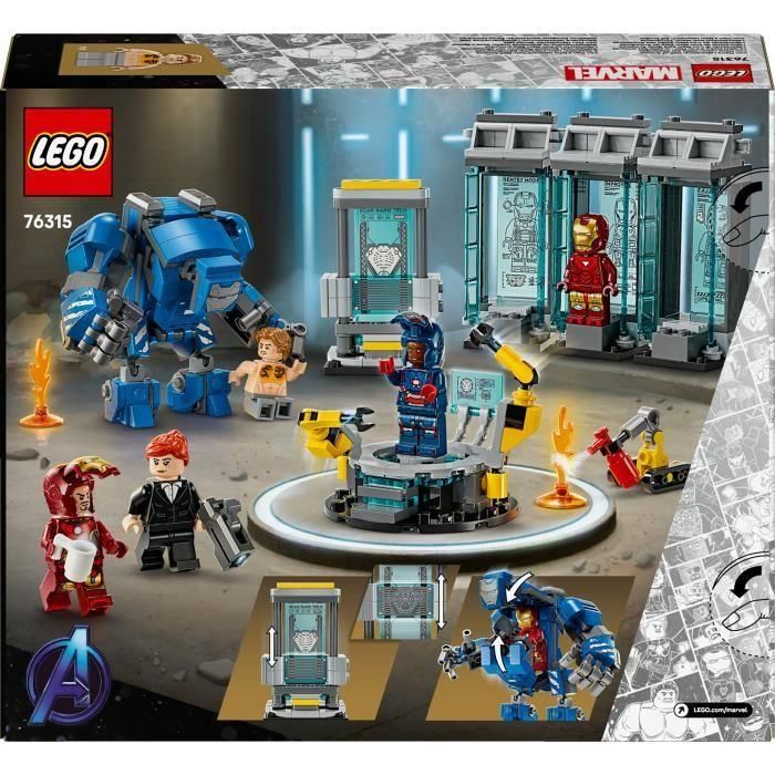 LEGO 76315 Laboratorio de Iron Man: Salón de Armaduras Marvel - Juguete de Construcción para Niños 8+ años 5