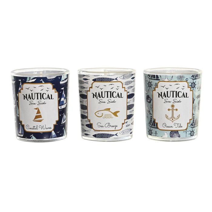 Vela DKD Home Decor Azul Cera Cristal 17 x 5 x 6 cm (3 Unidades) 3 Vela DKD Home Decor Azul Cera Cristal 17 x 5 x 6 cm (3 Unidades) 3