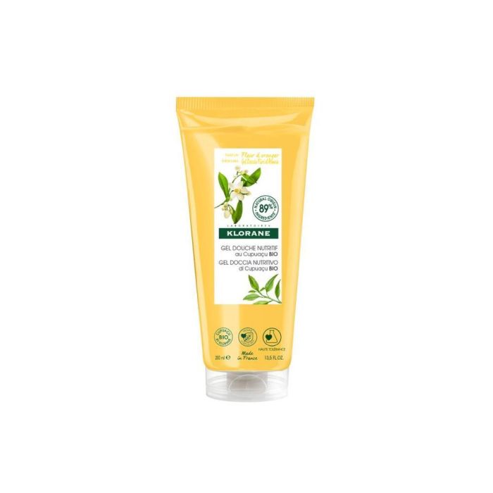 Klorane Gel de Ducha Flor de Naranjo 200ml para Piel Delicada y Todo Tipo de Piel. Hidratante con Cupuaçu BIO, Vegano, Sin Sulfatos.