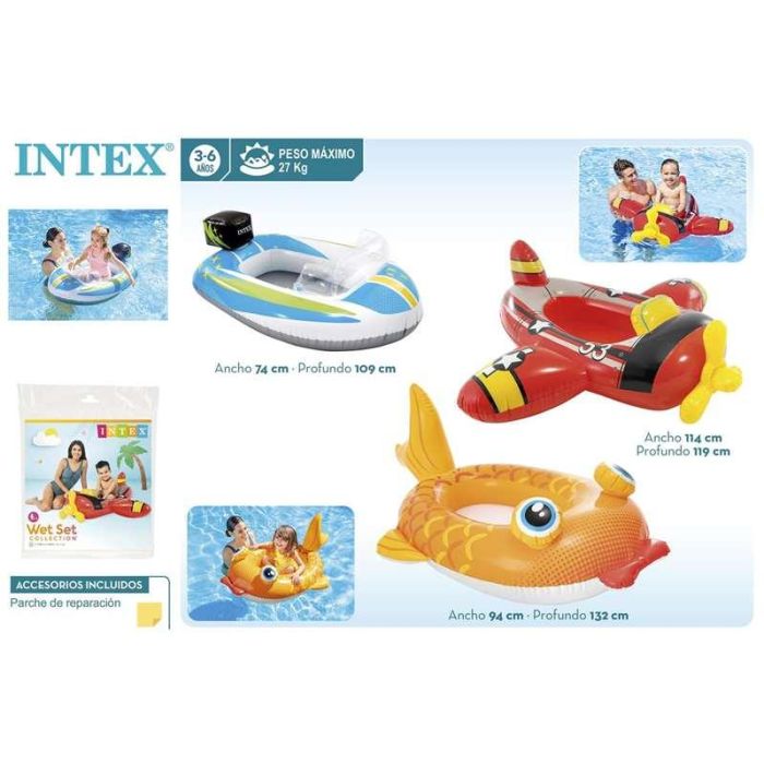 Intex Barca Hinchable para Niños (Pez 132x94 cm) (Coche 74x109 cm) (Avion 119x114 cm) de 3 a 6 Años - Modelos Surtidos 13