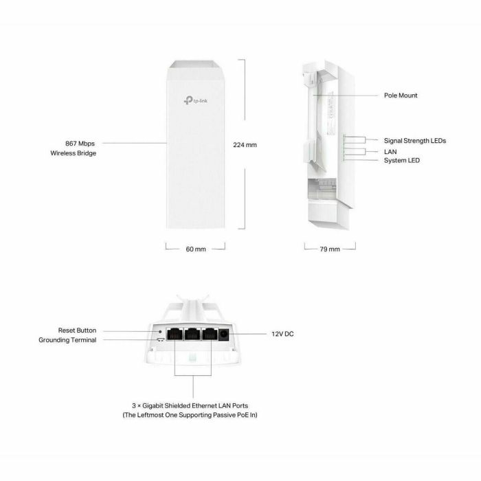 Punto de Acceso TP-Link EAP211-BRIDGE KIT Blanco 2 Punto de Acceso TP-Link EAP211-BRIDGE KIT Blanco 2
