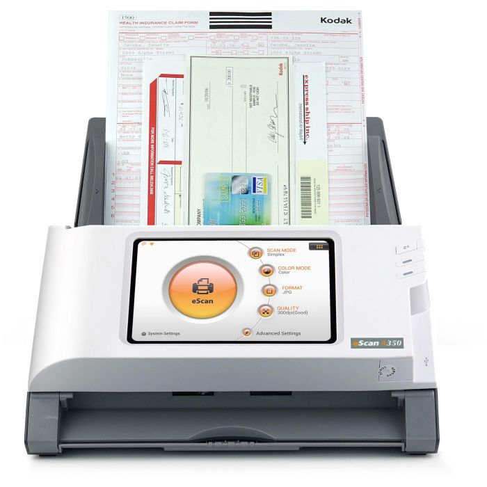 Plustek Escaner A350 Essential, 600x600 DPI, Escaner a Color, Escaneo Dúplex, Negro/Blanco, Pantalla LED 7" 5