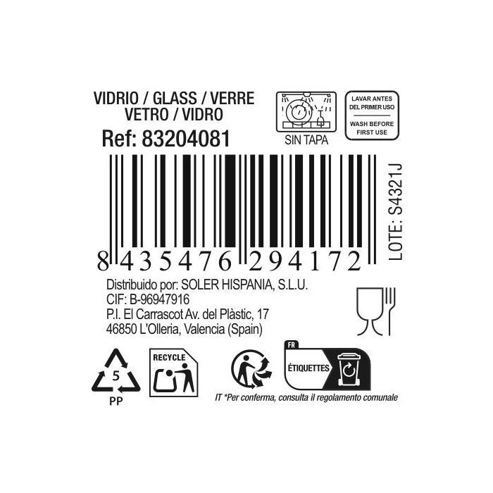 Jarra de vidrio con tapa Chrystie 1000 ml - Inde (12 Unidades) 2 Jarra de vidrio con tapa Chrystie 1000 ml - Inde (12 Unidades) 2