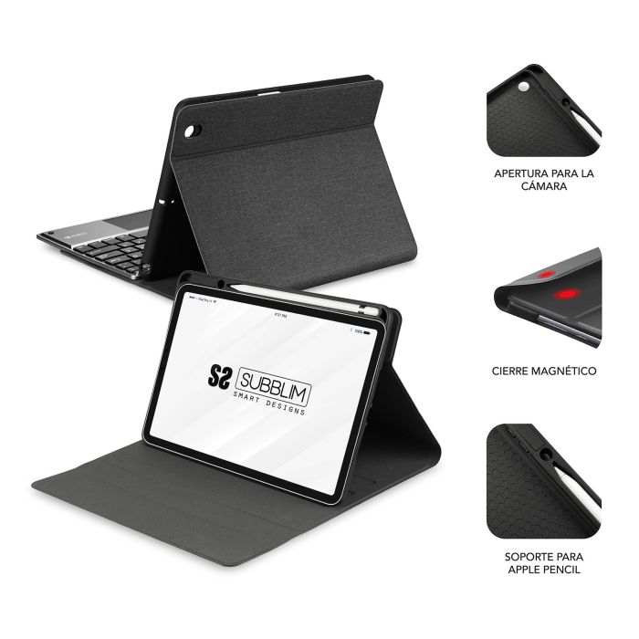 SUBBLIM Funda con Teclado Retroiluminado KEYTAB Pro BT Touchpad Ipad 10,9" 10a Gen Black 2