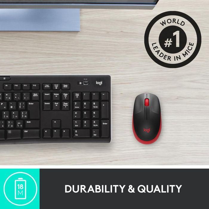 Logitech Ratón M190 Inalámbrico 1000Ppp Ambidiestro 3 Botones Rojo 9 Logitech Ratón M190 Inalámbrico 1000Ppp Ambidiestro 3 Botones Rojo 9