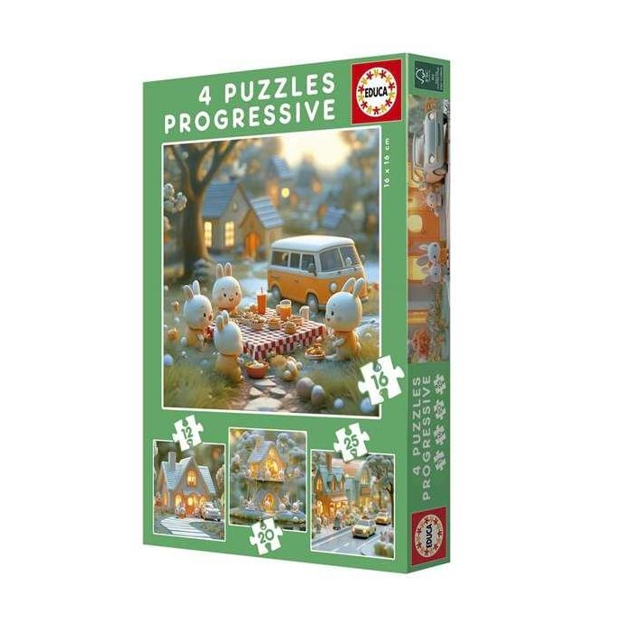 Educa Puzzle 12-16-20-25 piezas Ciudad de Conejitos +3 años 3