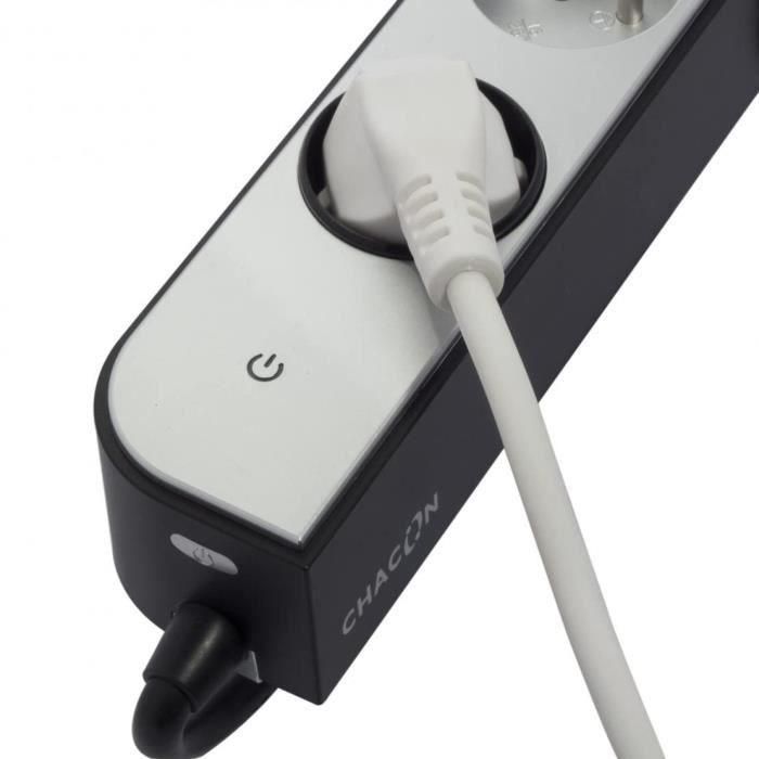 Regleta de alimentación CHACON 5 enchufes 16 A con 2 puertos USB y cable de 1,5 m HO5VV-F 3x1.5 mm² blanco y gris 1 Regleta de alimentación CHACON 5 enchufes 16 A con 2 puertos USB y cable de 1,5 m HO5VV-F 3x1.5 mm² blanco y gris 1