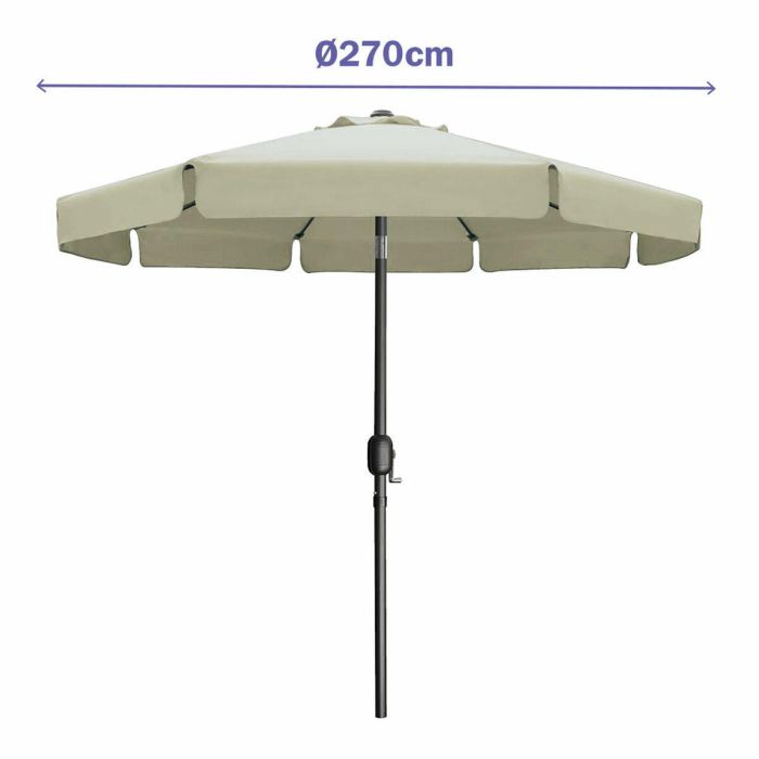 Marbueno Sombrilla Acero 8 Varillas D270 cm Polyester Beige Jardin, Piscina y Terraza 10488 Marbueno Sombrilla Acero 8 Varillas D270 cm Polyester Beige Jardin, Piscina y Terraza 10488