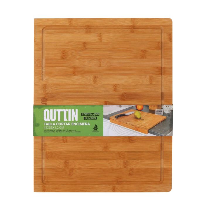 Quttin Tabla de cortar de bambú con borde, 45 x 35 x 1.2 cm (4 Unidades) 1