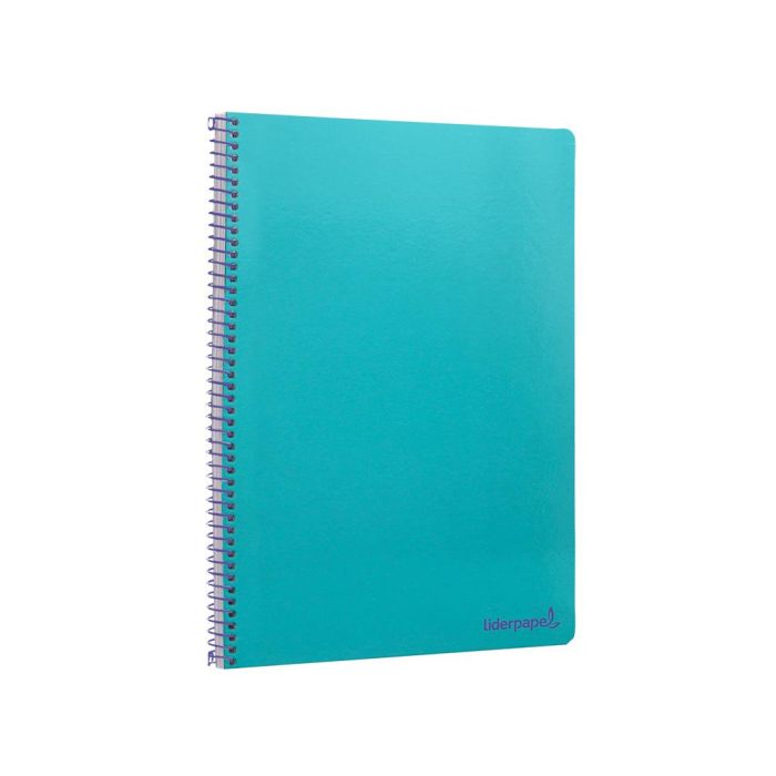 Cuaderno Espiral Liderpapel Folio Smart Tapa Blanda 80H 60 gr Cuadro 4 mm Con Margen Color Turquesa 10 unidades 6