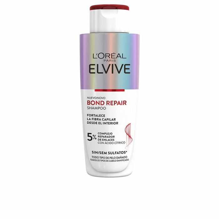 L'Oréal Paris Elvive Bond Repair Champú Antirrotura Fortalecedor Cabello Dañado 200 ml - Reconstruye 82% Enlaces y Reduce 98% Rotura, Sin Sulfatos