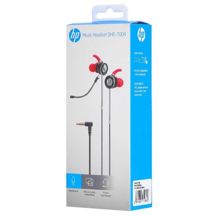 HP Auricular Gaming con Doble Micrófono Extraíble y Control de Volumen - Rojo