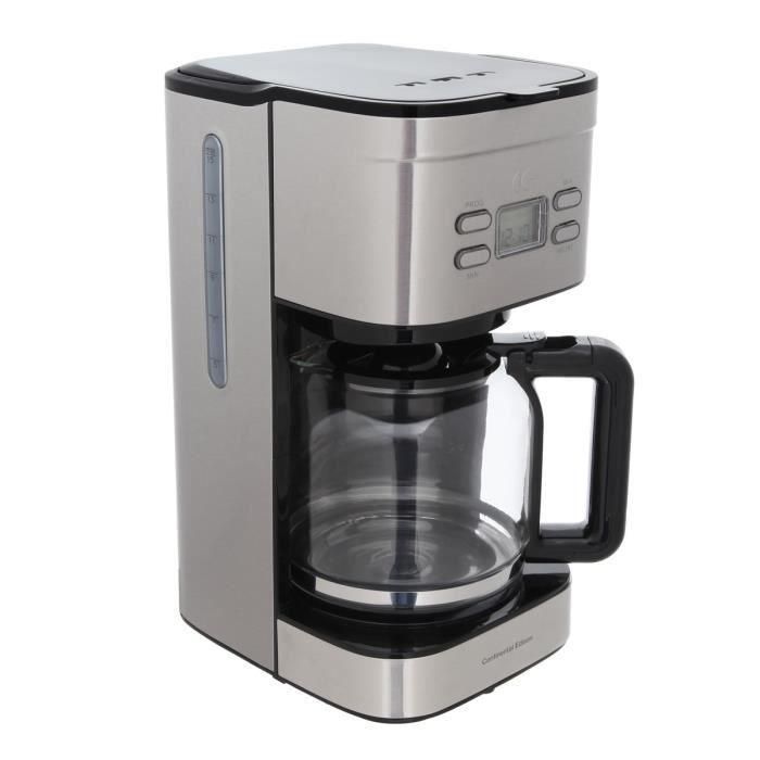 Continental Edison CECF12TIX Cafetera de filtro programable Acero inoxidable 1.5L (12-15 tazas) con temporizador digital y pantalla LCD 900W 1 Continental Edison CECF12TIX Cafetera de filtro programable Acero inoxidable 1.5L (12-15 tazas) con temporizador digital y pantalla LCD 900W 1