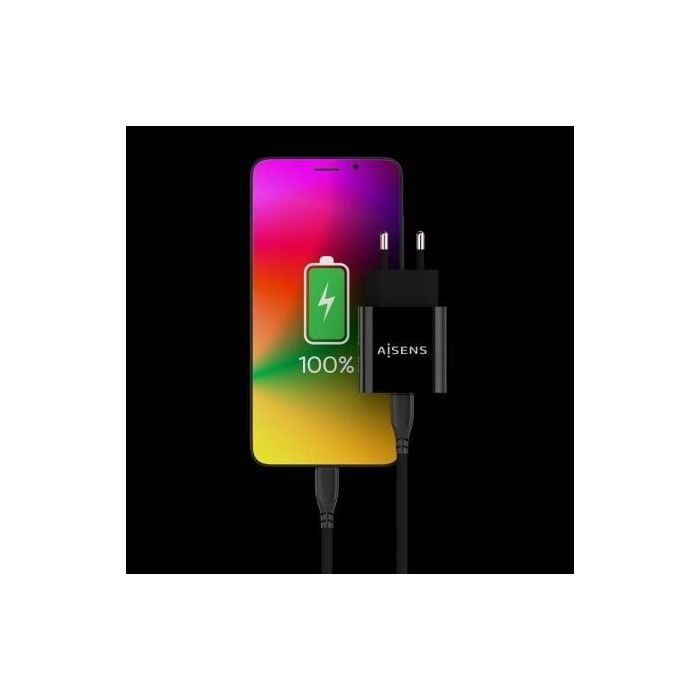 AISENS Cargador USB-C PD 20W, 5V/3A 9V/2.2A 12V/1.66A, negro 3 AISENS Cargador USB-C PD 20W, 5V/3A 9V/2.2A 12V/1.66A, negro 3