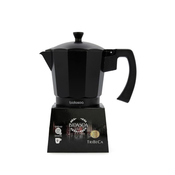 Bidasoa Cafetera Tribeca de Aluminio y Acero, 9 Tazas, Negra, Apta Inducción, Gas, Eléctrica y Vitrocerámica 1