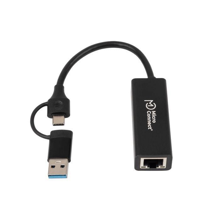 MicroConnect Adaptador de Red Gigabit USB-C / A a RJ45 Premium para Portátil 1