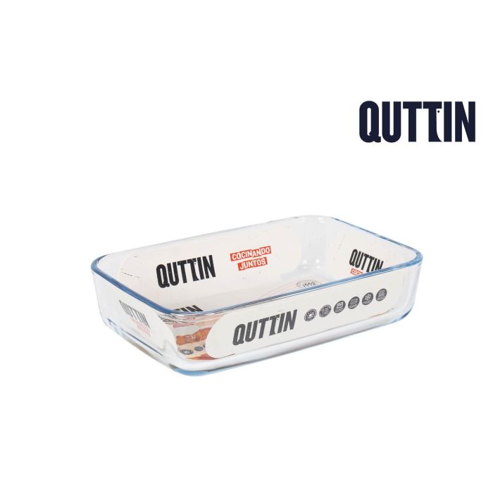 Fuente de vidrio rectangular Quttin 20x13 cm, 925 cc (6 Unidades) Fuente de vidrio rectangular Quttin 20x13 cm, 925 cc (6 Unidades)