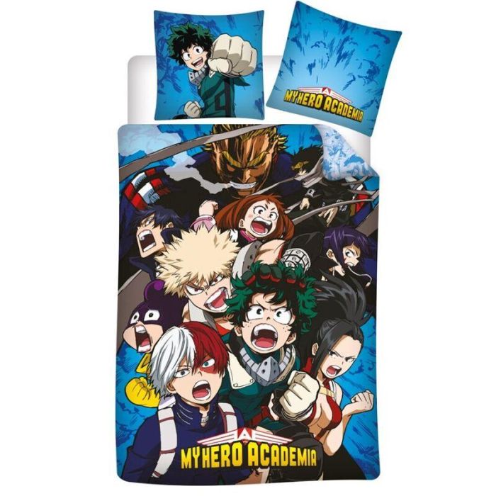 My Hero Academia Funda Nórdica Cama 90 con Funda Almohada, 100% Algodón, 140x200cm, Deku All Might