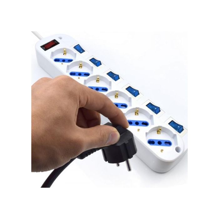 Ewent EW3932-5M Limitador de Tensión Blanco 6 Salidas AC Tipo F, 3500W, Cable 5m, Interruptor y Montaje en Pared 2 Ewent EW3932-5M Limitador de Tensión Blanco 6 Salidas AC Tipo F, 3500W, Cable 5m, Interruptor y Montaje en Pared 2