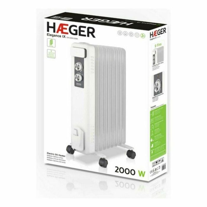 Radiador de Aceite (9 cuerpos) Haeger OH-009.008A Blanco 2000 W 1