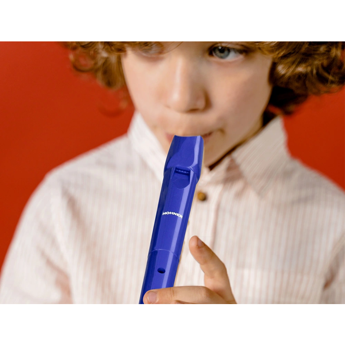 Hohner Flauta 9508 Flauta Dulce Soprano Do Azul con Funda Verde y Transparente para Niños 6