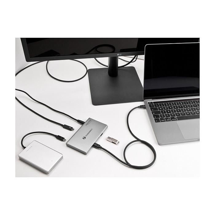 DeLOCK Thunderbolt 4 Hub 3 Puertos con Puerto SuperSpeed USB 10Gbps Tipo A - 8K Resolución, Aluminio Gris, Plug & Play 1 DeLOCK Thunderbolt 4 Hub 3 Puertos con Puerto SuperSpeed USB 10Gbps Tipo A - 8K Resolución, Aluminio Gris, Plug & Play 1