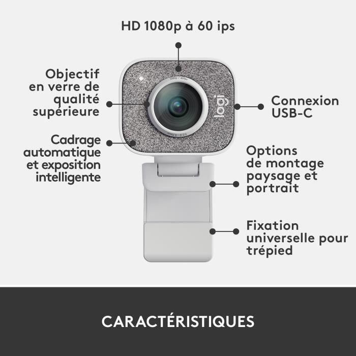 Webcam Logitech StreamCam/ Enfoque Automático/ 1920 x 1080 Full HD/ Blanca 5