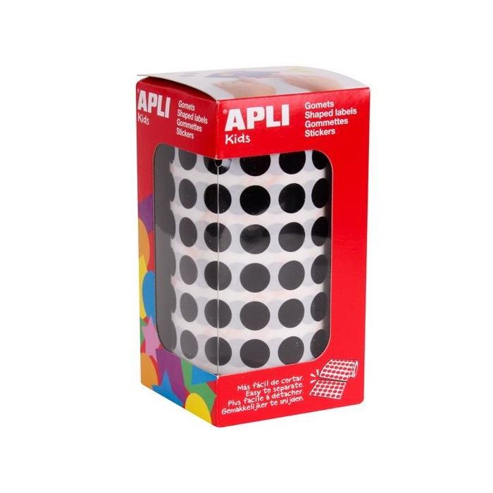 Apli Gomets Permanentes Redondos Ø10,5 mm Rollo De 5192 Negro