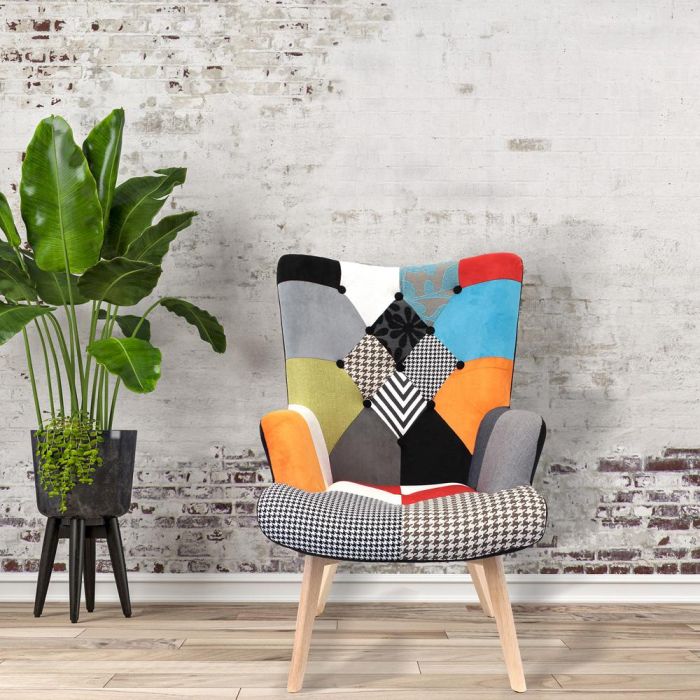 Home Deco Factory Butaca Helsinki Patchwork 66x72x99.5 cm 4