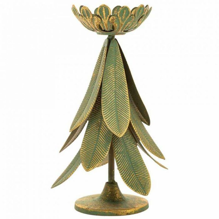 Candelabro Alexandra House Living Oro Hierro 21 x 31 x 21 cm Plumas 4